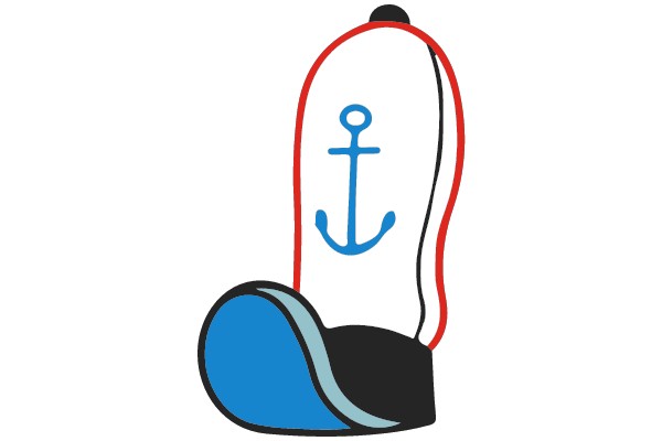 A Playful Illustration of a Blue Anchor on a Red Rope