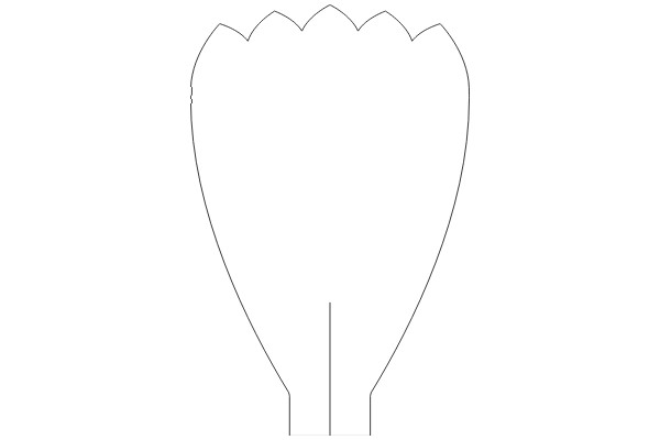 Simplified Line Drawing of a Flower-like Shape