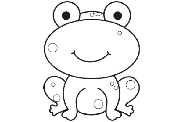 A Whimsical Cartoon of a Frog with a Smile