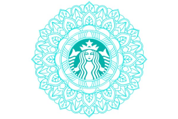 Stylized Starbucks Logo with Floral Patterns