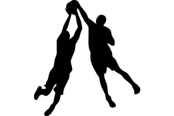 Dynamic Duo: A Silhouette of Two Athletes in Action