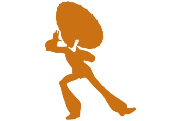 An Orange Silhouette of a Person with a Large Hat