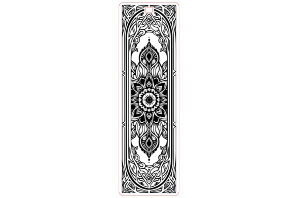 Stylized Artwork: Intricate Design with Geometric Patterns and Floral Motifs.