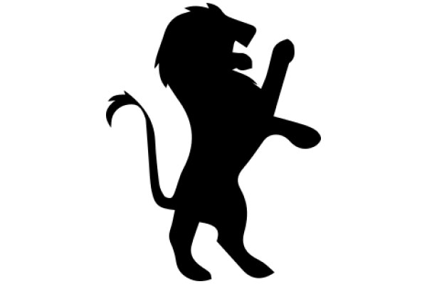 Silhouette of a Lion with a Human-like Posture