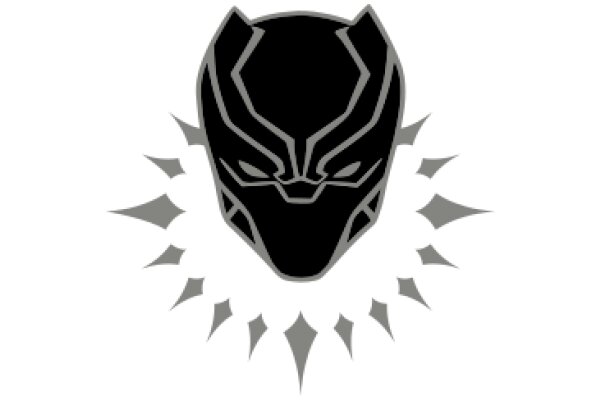 Stylized Black Panther Mask with Silver Accents