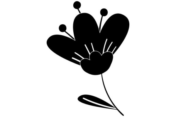 Stylized Black Butterfly with Antennae