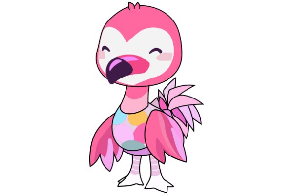 A Pink and Purple Parrot with a Big Smile