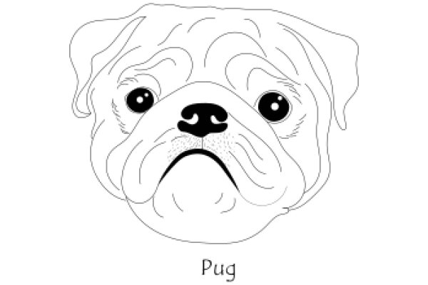 Pug: A Line Drawing