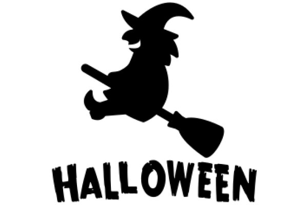 Halloween Logo: A Silhouette of a Witch's Broom