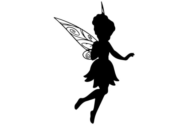 Silhouette of a Fairy with a Wand