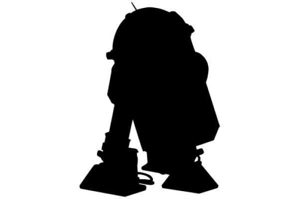 Silhouette of a Droid on a White Background