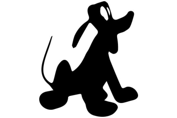 A Silhouette of a Dog with a Stick in Its Mouth