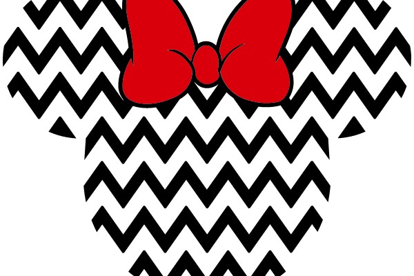 Stylish Red Bow on Chevron Pattern Background