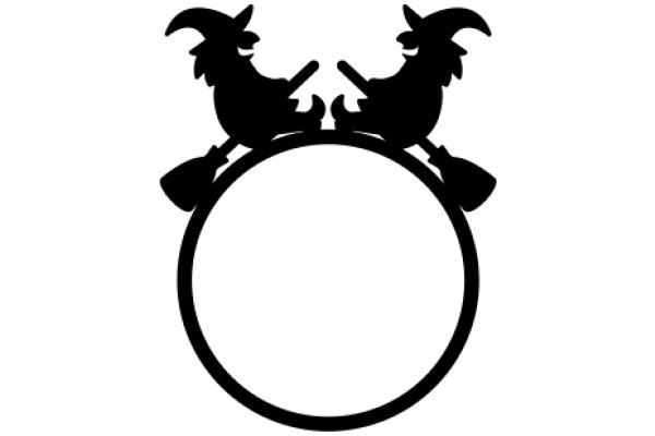 Silhouette of a Wizard and His Familiar on a Ring