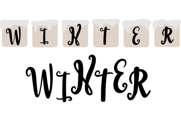 Winter Scene with the Word 'Winter' in a Stylish Font