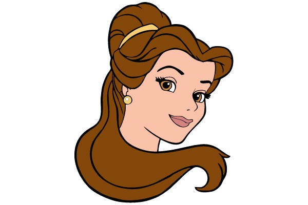 Stylish Animation: A Character with a Chic Hairdo and Earrings