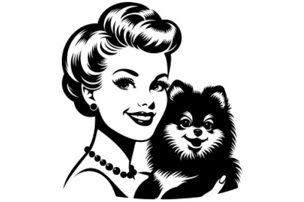 A Classic Portrait of a Woman and Her Poodle