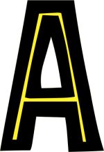 A Stylized Letter 'A' in Black and Yellow