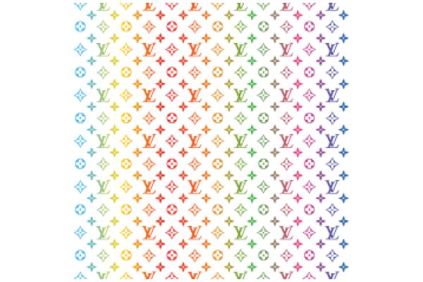 Vibrant Pattern of Colorful Louis Vuitton Logos