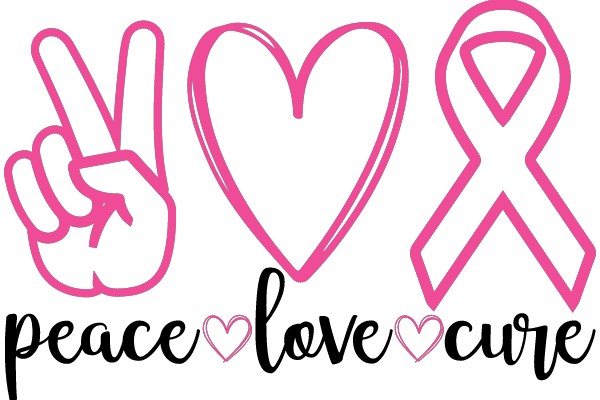 Love and Peace: A Symbol of Support for Breast Cancer Awareness