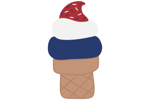 A Festive Ice Cream Cone with a Santa Hat