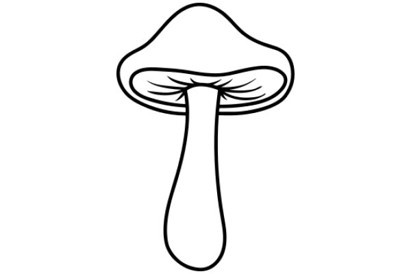 Simplistic Line Drawing of a Mushroom