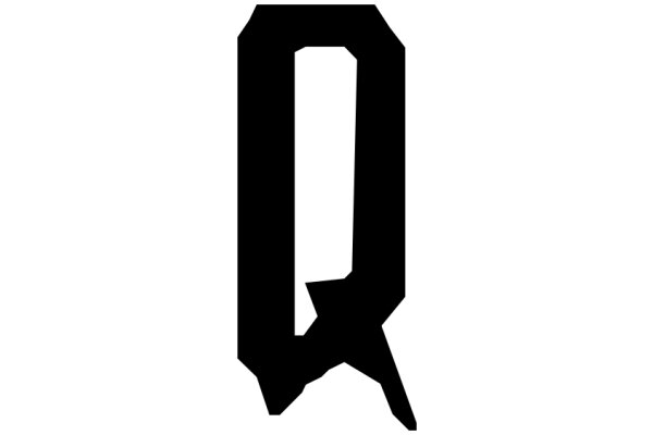 A Solid White Background with a Single Black Letter 'Q' Centered