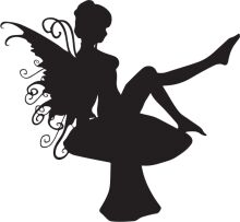 Silhouette of a Fairy with Wings and a Tail