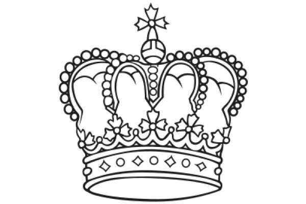 A Line Drawing of a Crown and Two Heads