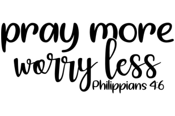 Inspirational Quote: Pray More, Worry Less - Philippians 4:6