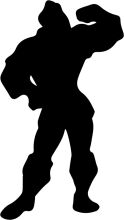 Silhouette of a Muscular Figure