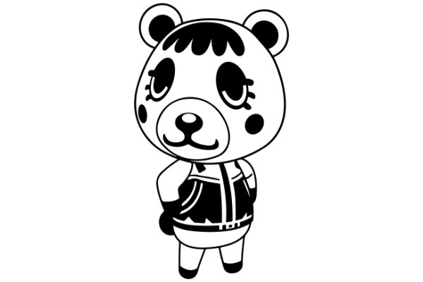 Adorable Cartoon of a Stylish Bear Character