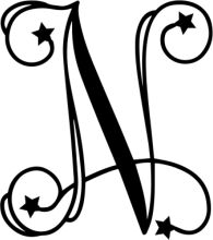 Stylized Monogram with Stars and Swirls