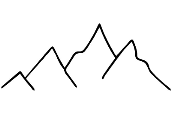 Simplistic Line Art of a Mountain Range