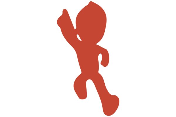 A Pixelated Red Character in a White Background