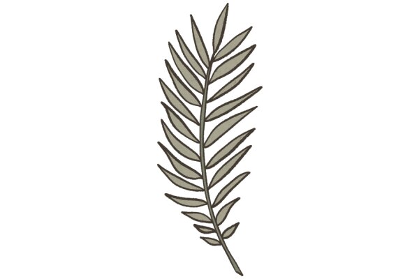 Stylized Artwork of a Plant Leaf