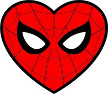 Vibrant Red Spider-Man Heart Emblem