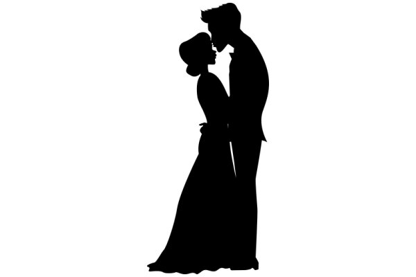 A Silhouette of Romance: A Couple Embracing in