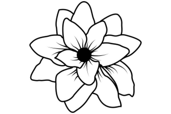 Simplistic Line Drawing of a Flower