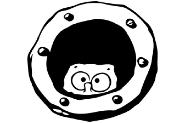 A Whimsical Illustration of a Character Peeking Out from a Round Object