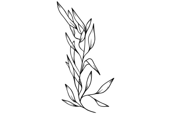 Elegant Line Drawing of a Plant