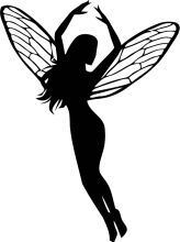 Silhouette of a Female Figure with Wings, Embracing the Sky