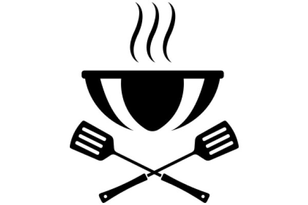 Simplistic Icon of a Bowl of Soup with Spoons and Steam