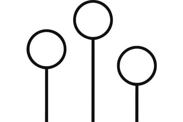 A Line of Four Black Circles on a White Background