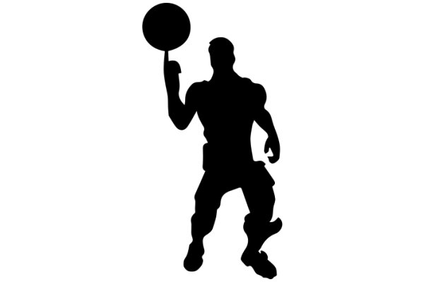 Silhouette of a Person Holding a Basketball