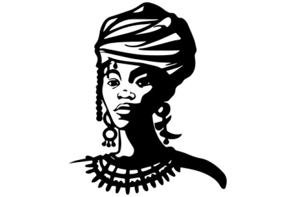 Stylized Portrait of a Woman in a Traditional Headwrap