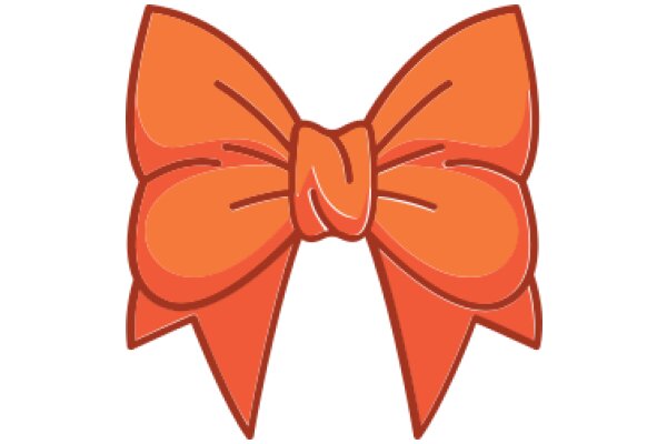 Vibrant Orange Bow with a Shiny Bowtie