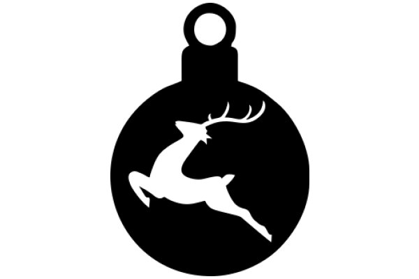 A Silhouette of a Deer's Head and Antlers, Inside a Bell-Shaped Container