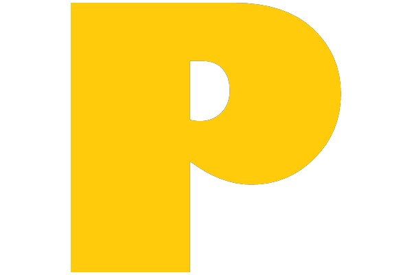 A Graphic Representation of the Letter 'P' in Yellow