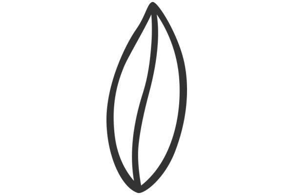 Simplistic Line Art of a Leaf